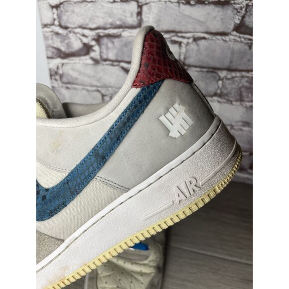 Nike Undefeated x Air Force 1 Low 5 White Leather Grey Suede Shoes Men 10.5M US - Picture 10 of 16